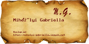 Mihályi Gabriella névjegykártya